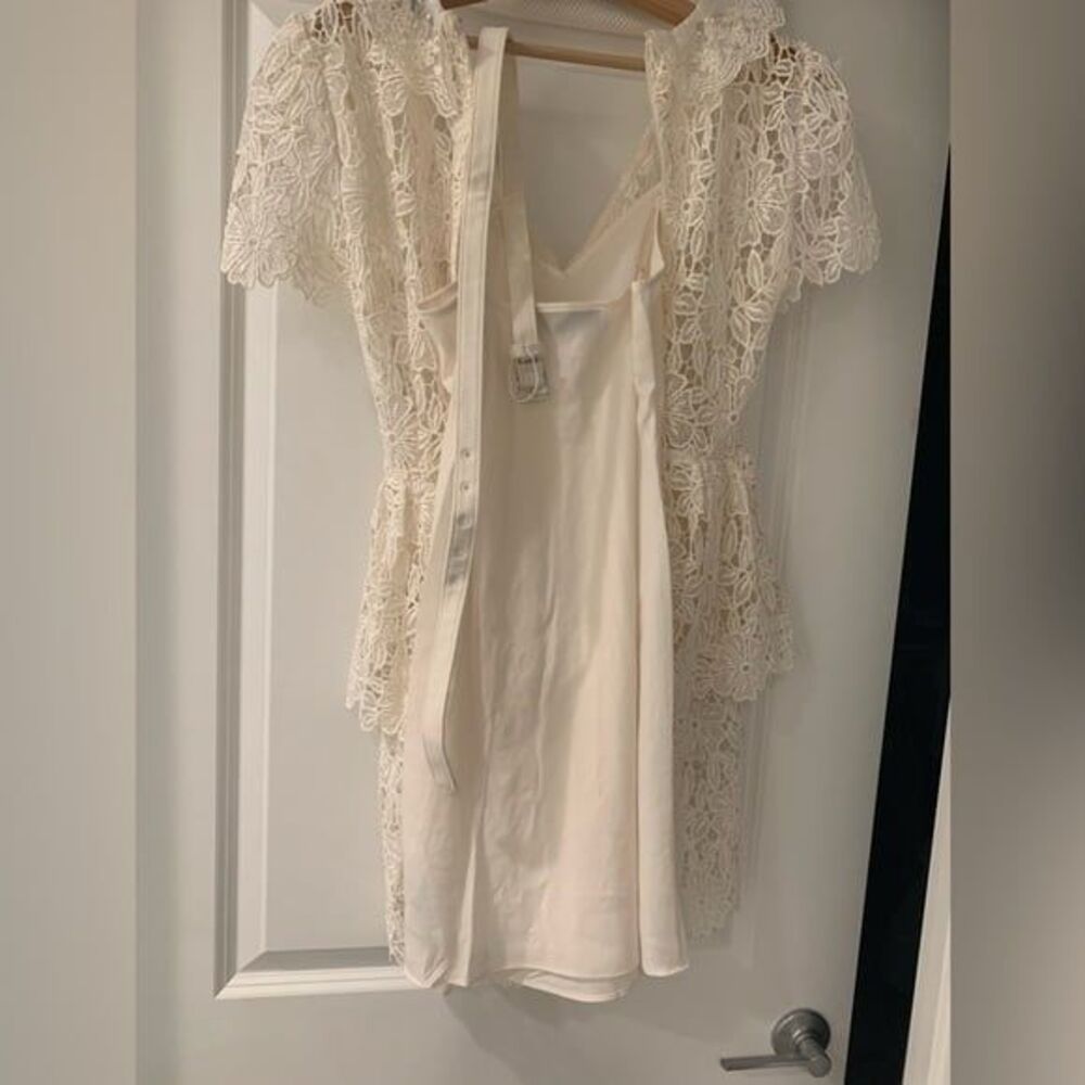 SELF PORTRAIT CREAM COLLAR MINI DRESS - Picture 9 of 12